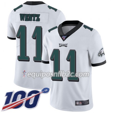 Camiseta Hombre NFL Philadelphia Eagles Carson Wentz 11 Nike Blanco 100th